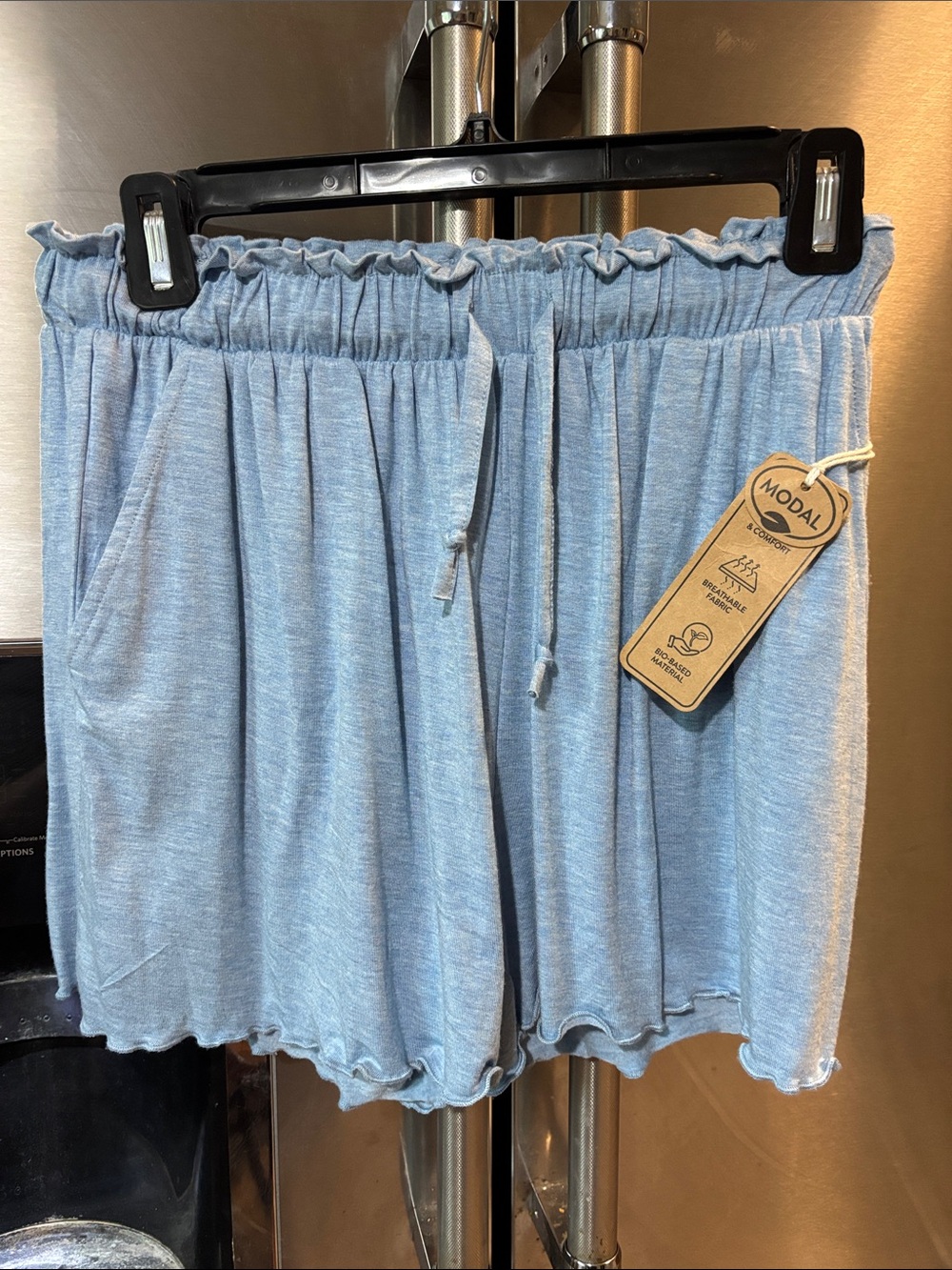 NWT Born Light Sky Blue Ruffle Hem Lounge Shorts